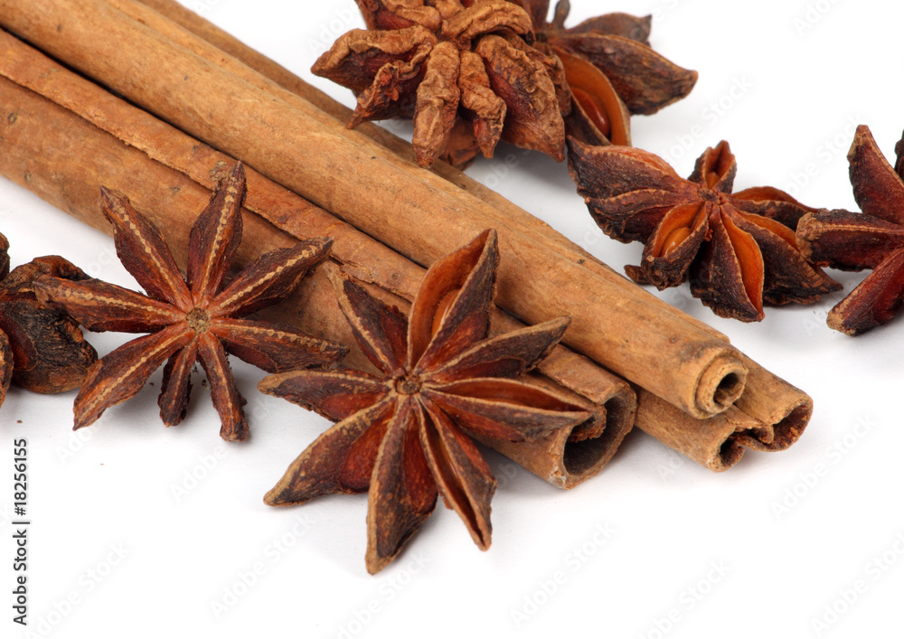 star anise and cinnamon stick - xmas star anise and cinnamon stick - xmas