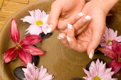 Woman s hands in water