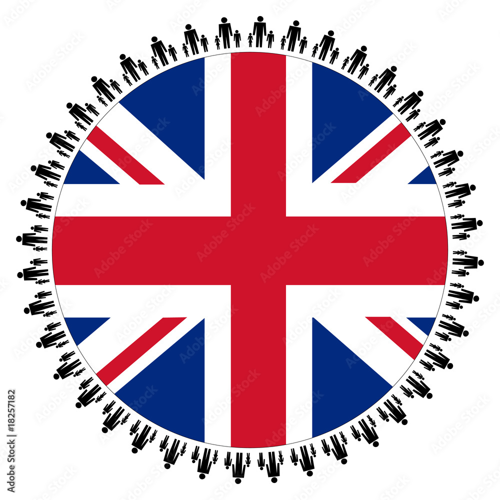 Obraz premium British flag with families