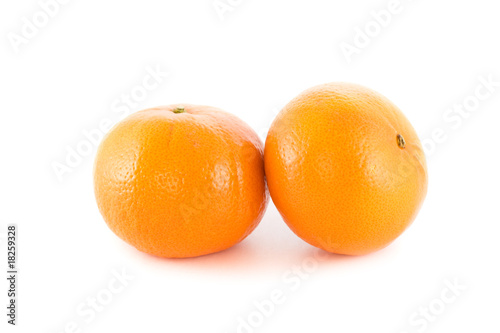 Tangerines isolated on pure white background