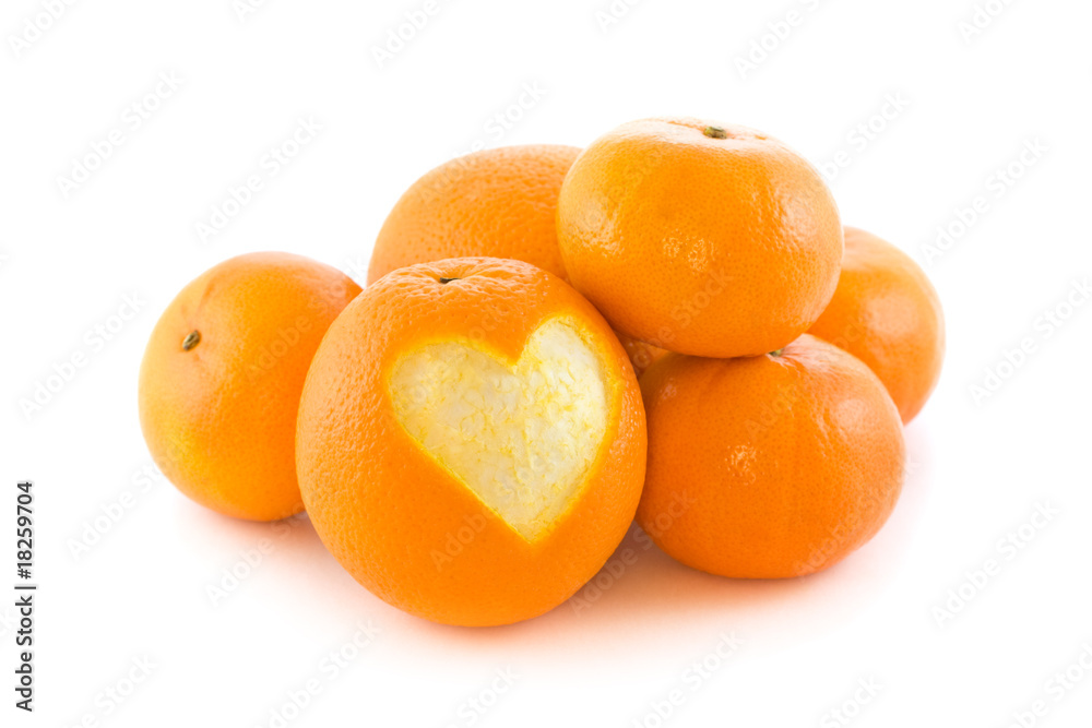 Orange heart isolated on white Orange heart isolated on white
