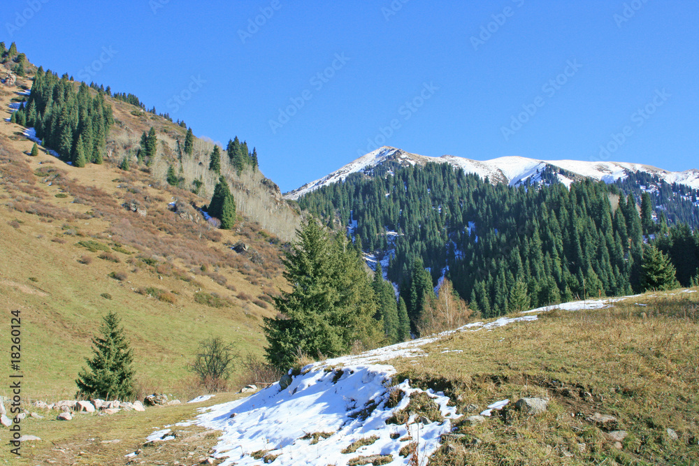 Fototapeta premium Mountain landscape, Central Asia, Kazakhstan