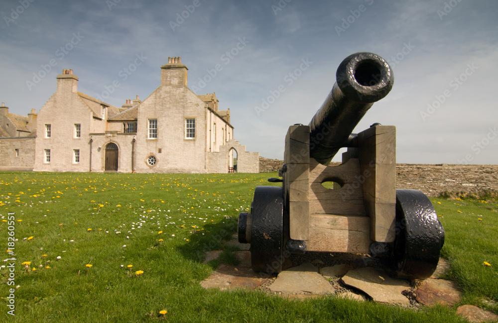 castle cannon in scotland near Skaill House