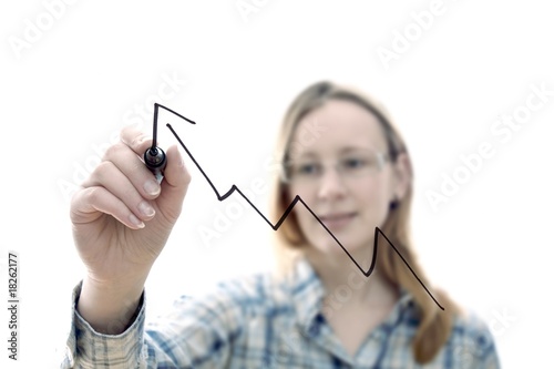 Frau am Chart