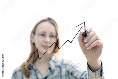 Frau am Chart