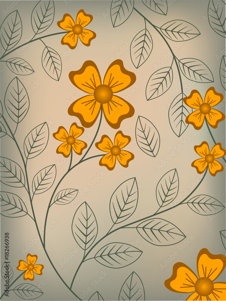 Fototapeta premium Floral Vintage Vector