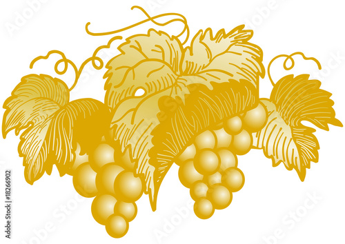 racimo uvas dorado
