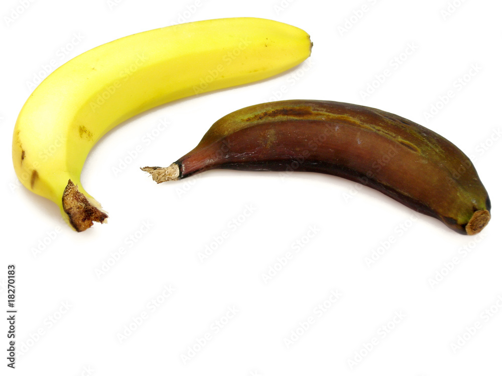Gelbe und rote Banane