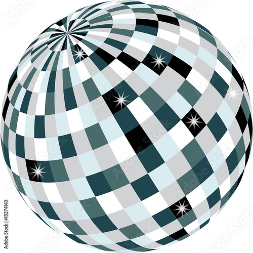 illustration disko ball isolated on white