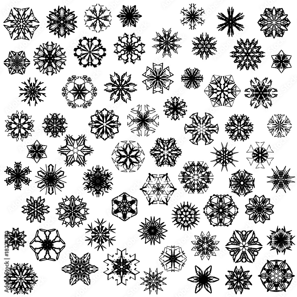 Many vector snowflakes on white Many vector snowflakes on white