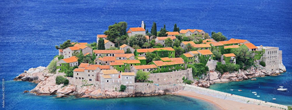 A view of an island St. Stefan in Montenegro