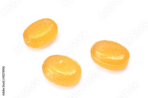 Three Yellow Cough Drops (Throat Lozenges) photo
