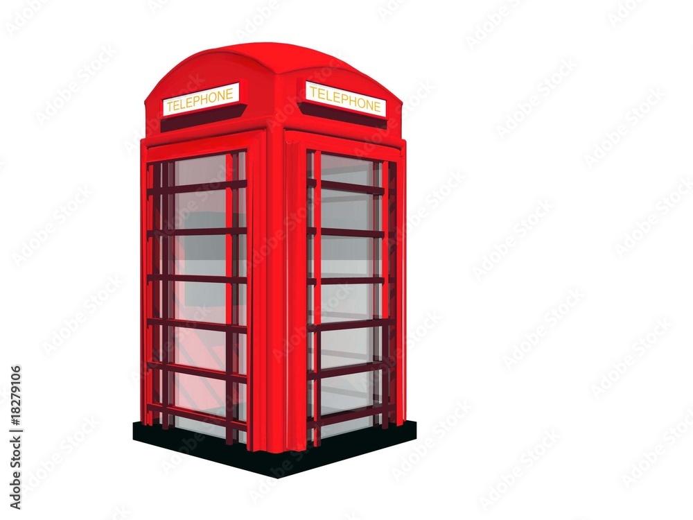 Red 3d image of london telephone Red 3d image of london telephone