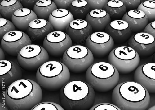Black-white color of different billiard balls