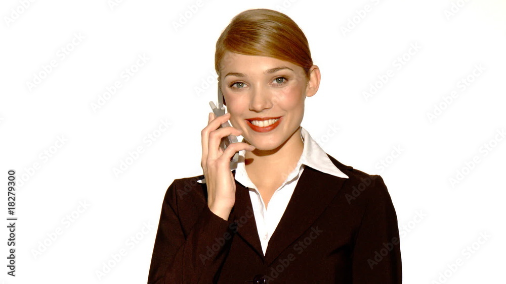 Beautiful young businesswoman is using mobile phone Beautiful young businesswoman is using mobile phone