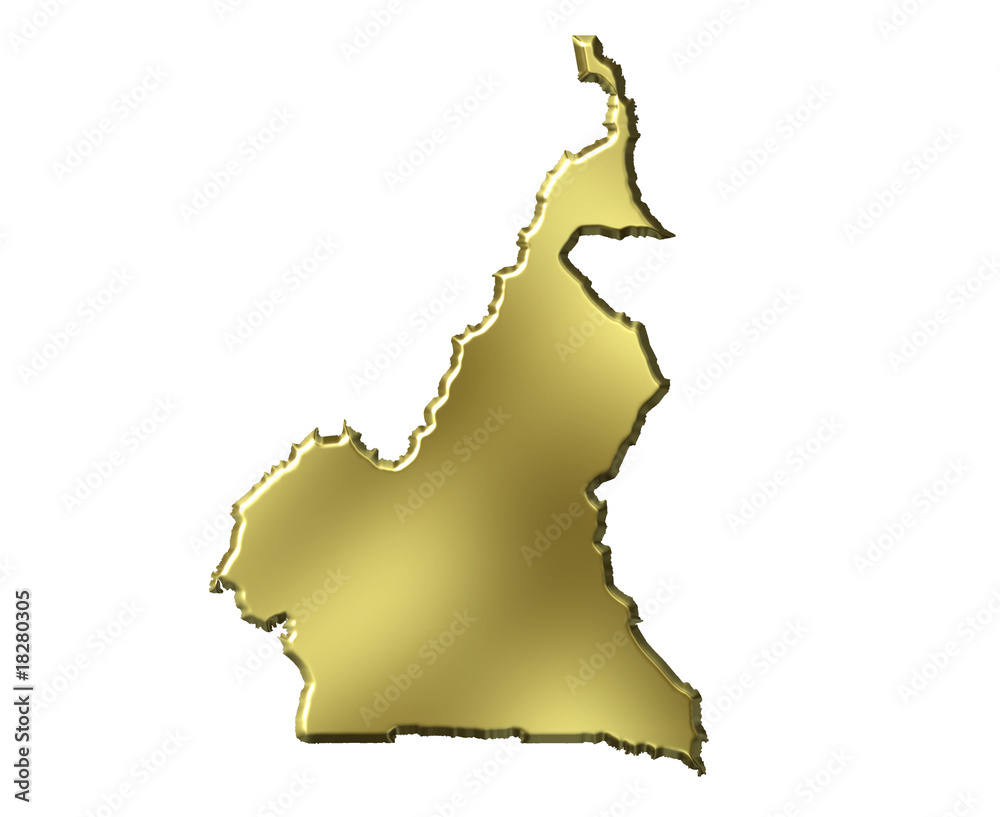Cameroon 3d Golden Map Cameroon 3d Golden Map