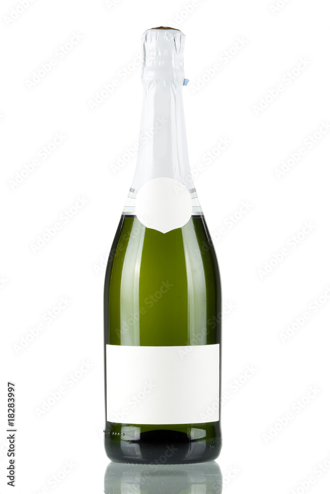 Bottle of champagne with blank label Bottle of champagne with blank label