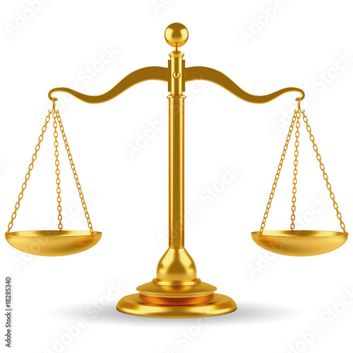 Golden balance scale