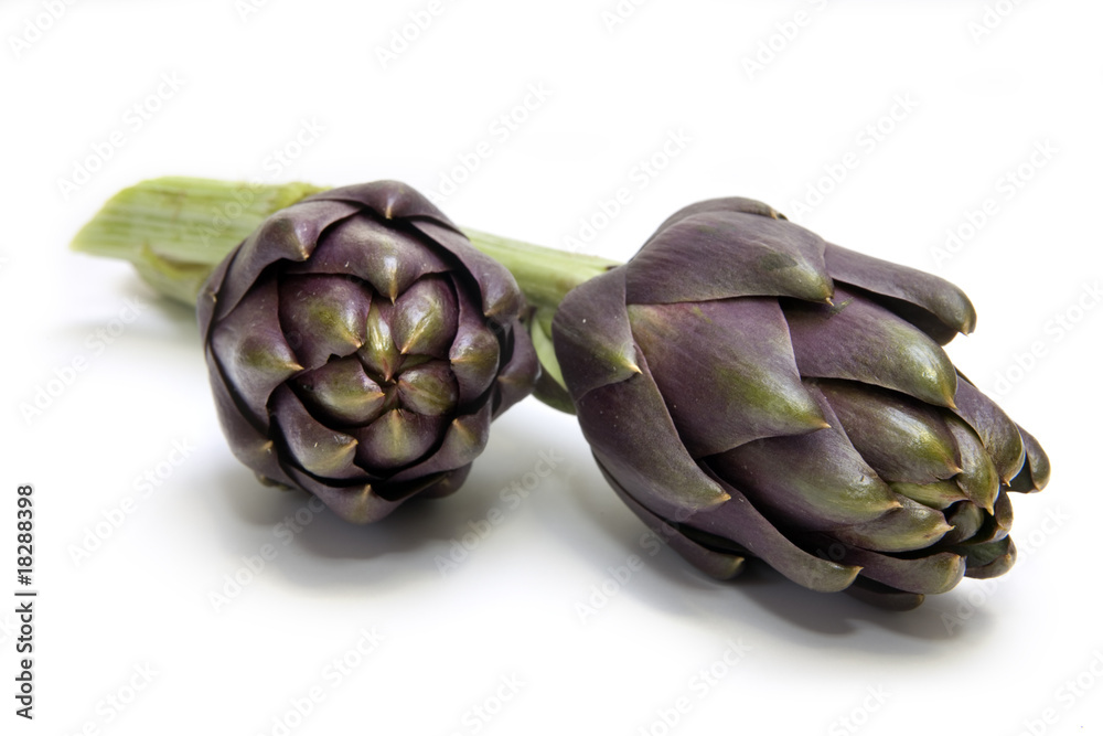 Obraz premium Artichokes on white