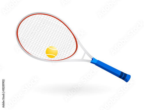 tennis racket with ball