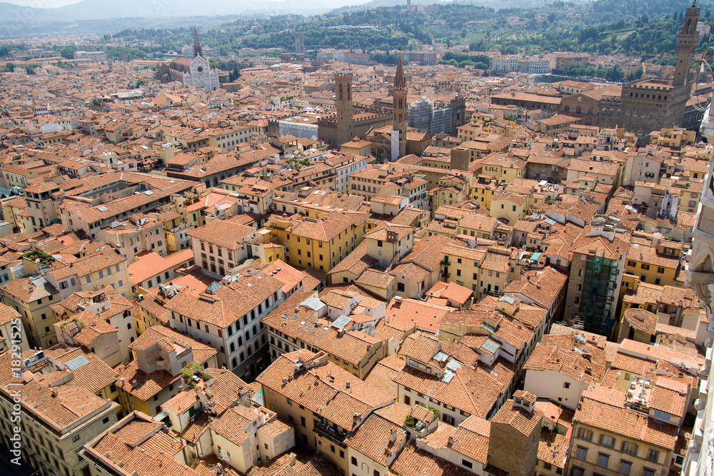 View of Florence cityscape from the top of a tower