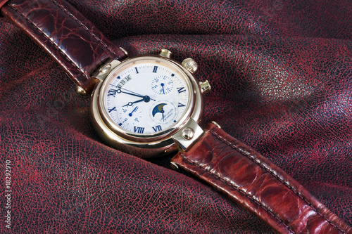 Chronograph watches are on the fabric