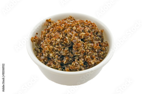 White Bowl of Cooked Red Quinoa