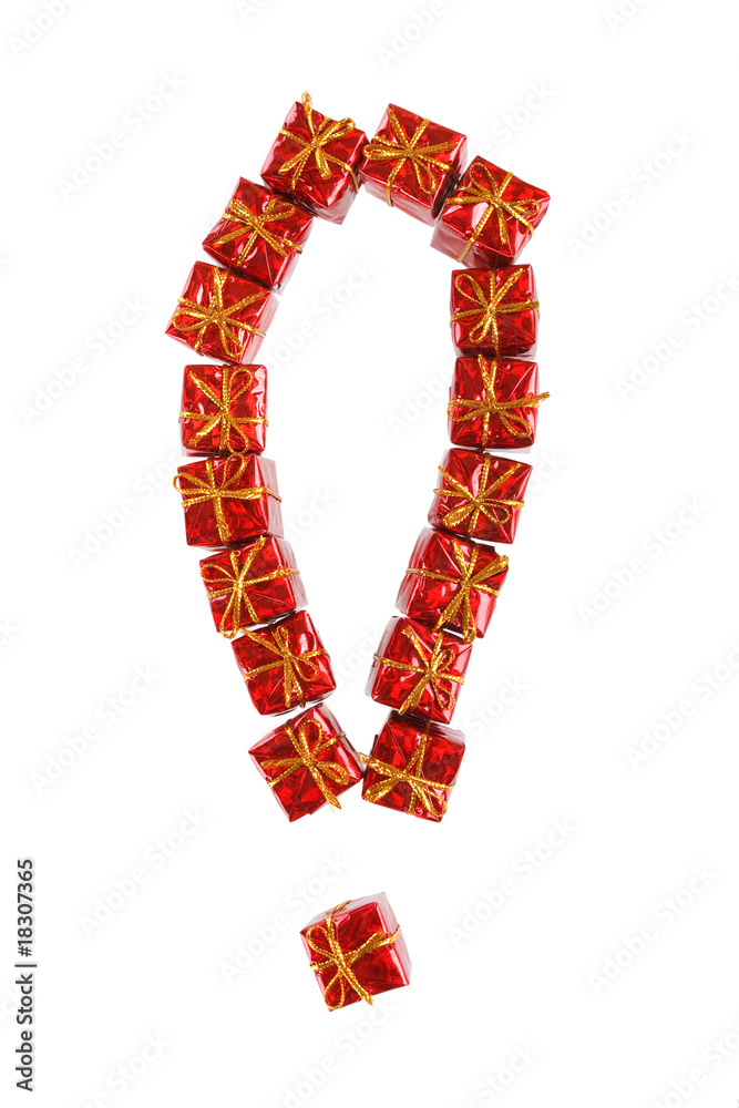 exclamation mark from small presents exclamation mark from small presents
