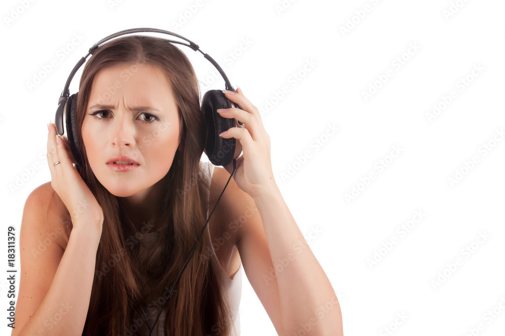 Fototapeta premium Girl in headphones