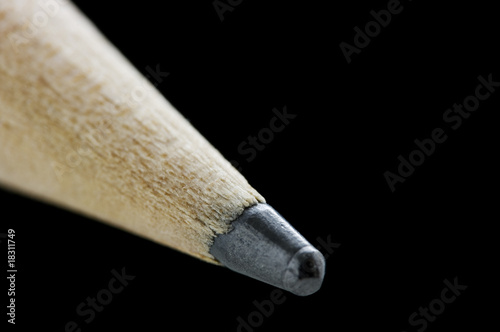 Tip of pencil over black with shallow DOF