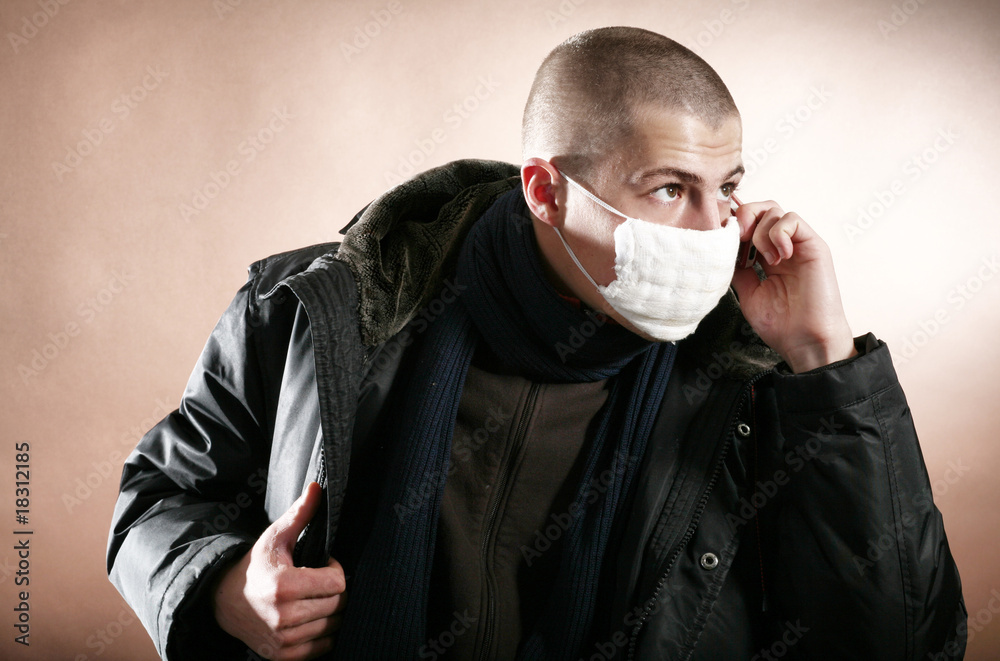 Man in medical mask Man in medical mask