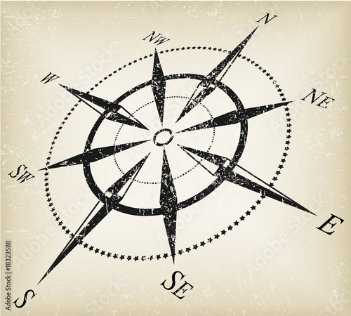 grunge compass vector