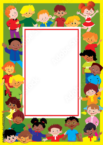 Glad kids frame. Place for sample text. Happy childhood.