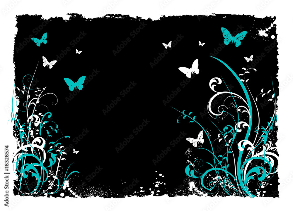 Türkis Schmetterling Hintergrund, Vektor