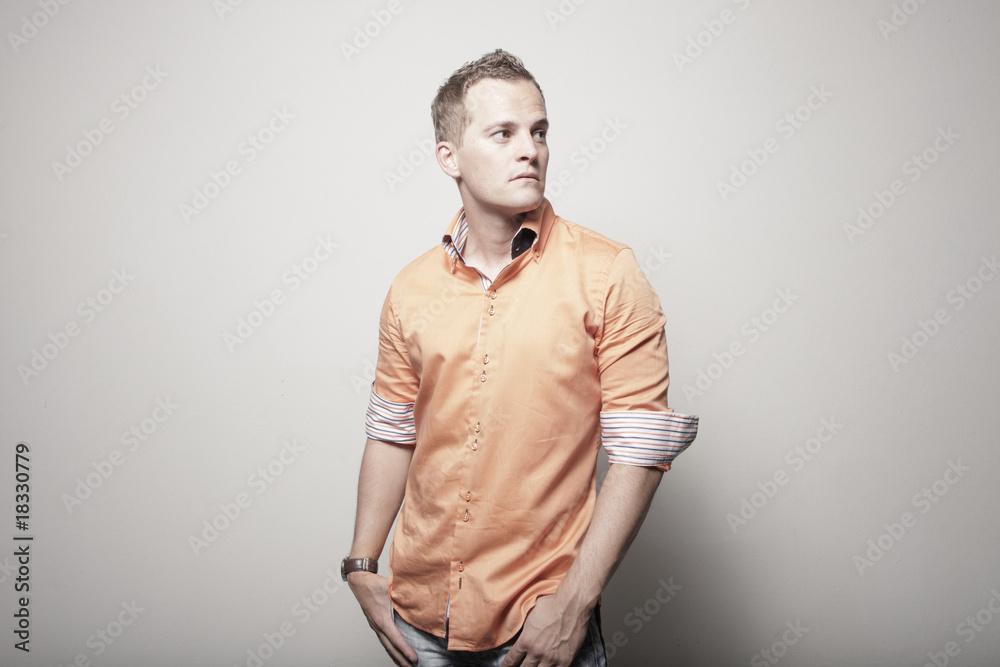 Fototapeta premium Handsome man on a white background