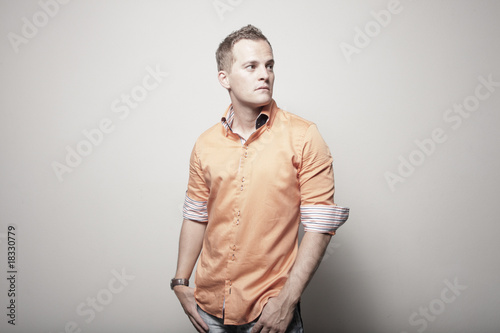 Handsome man on a white background