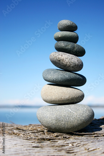 Balancing Rocks on Log