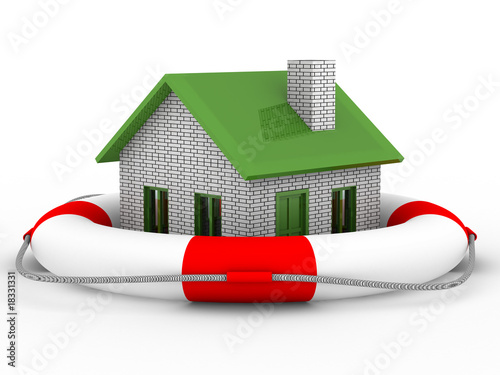Real estate rescue. Isolated 3D image on white
