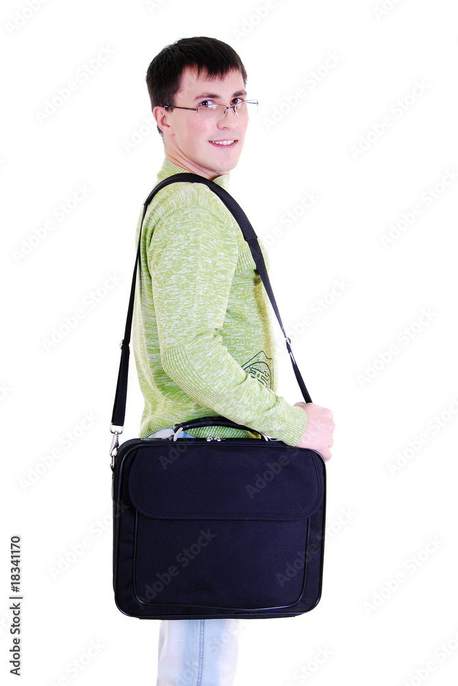 The young student isolated on a white background. The young student isolated on a white background.