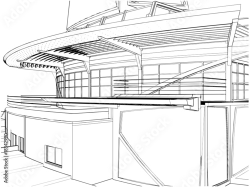 Abstract Construction Of The Ship Building Vector 08