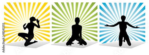 Inspired woman vector silhouettes
