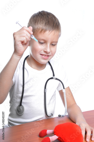doctor 7 years old boy photo