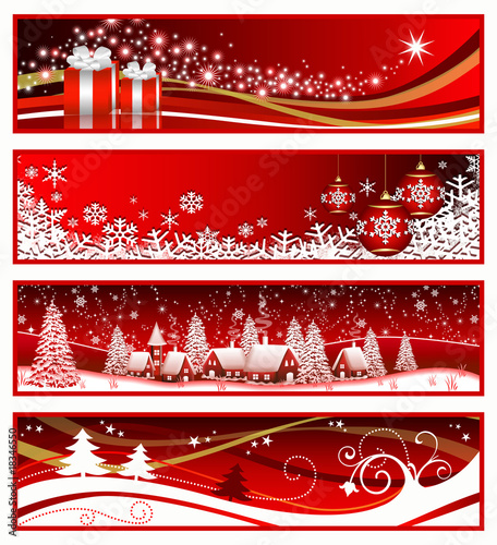 Four Christmas horizontal banners photo