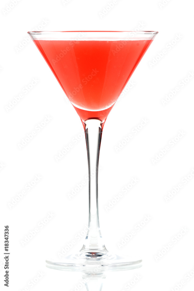 Alcohol cocktail with orange juice and grenadine