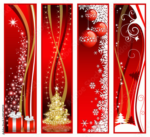 Four Christmas vertical banners photo