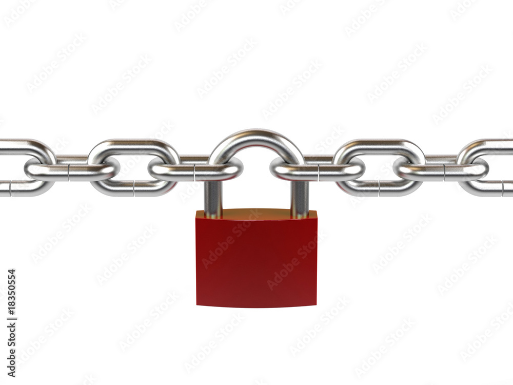 Lock and chain isolated on white background. Lock and chain isolated on white background.