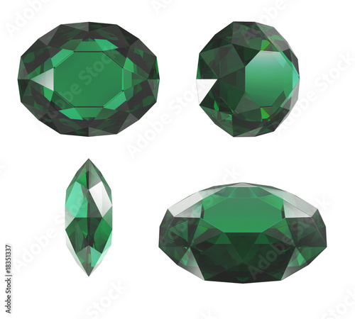 Emerald diamond cut isolated with clipping path