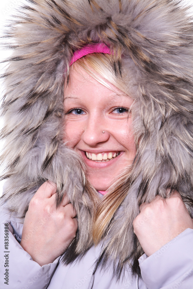 girl in a fur hood girl in a fur hood