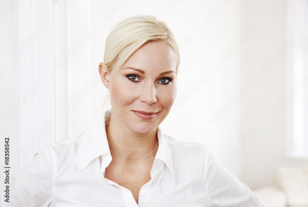 Blond businesswoman on white Blond businesswoman on white