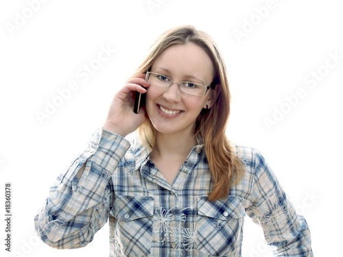 Frau mit Telefon